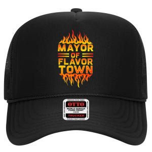 Mayor Of The Flavor Town High Crown Mesh Back Trucker Hat