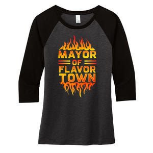 Mayor Of The Flavor Town Women's Tri-Blend 3/4-Sleeve Raglan Shirt