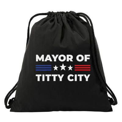 Mayor Of Titty City Drawstring Bag