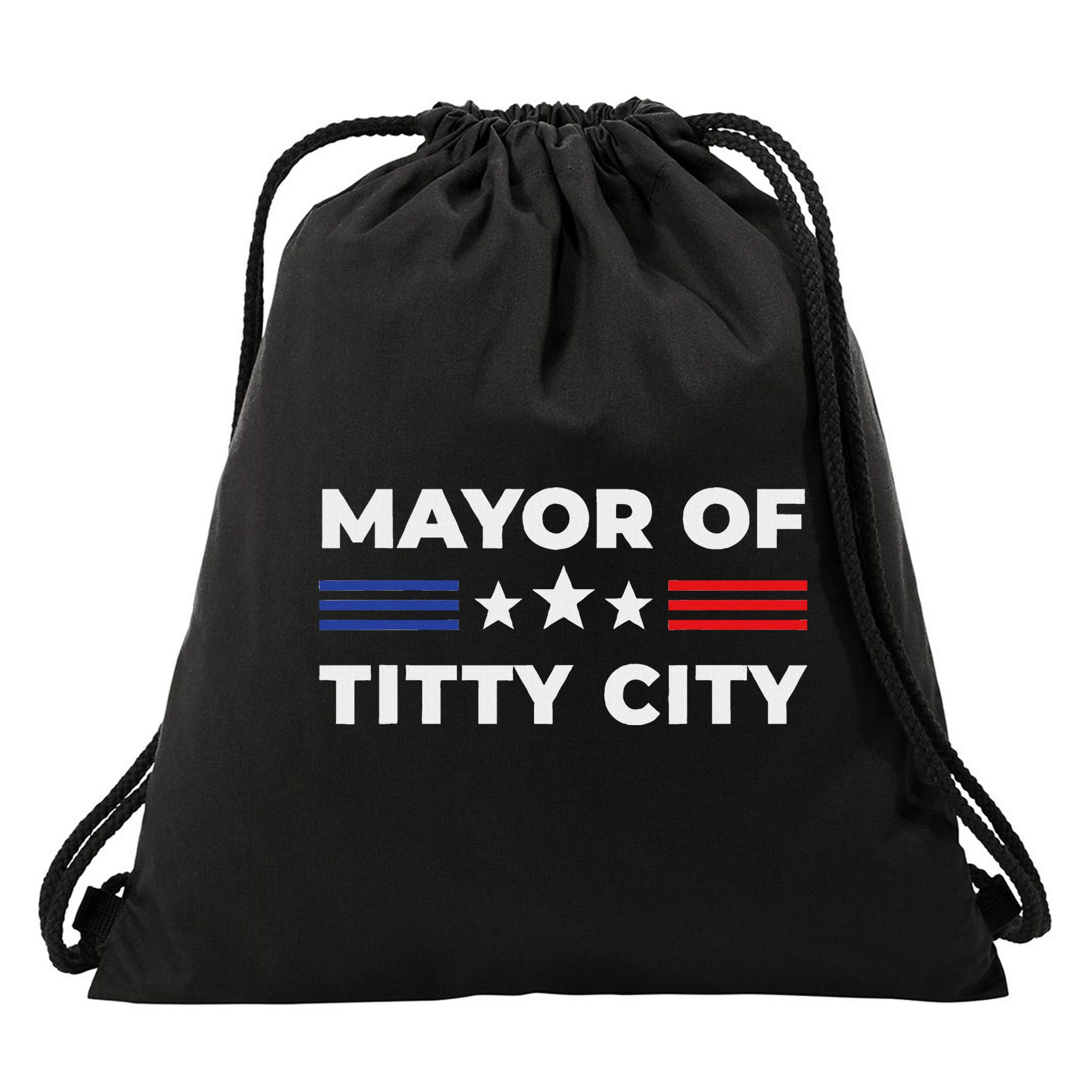 Mayor Of Titty City Drawstring Bag