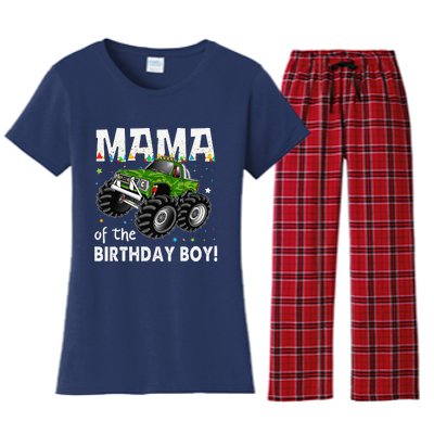 Mama Of The Birthday Bboy Monster Truck Birthday Women's Flannel Pajama Set