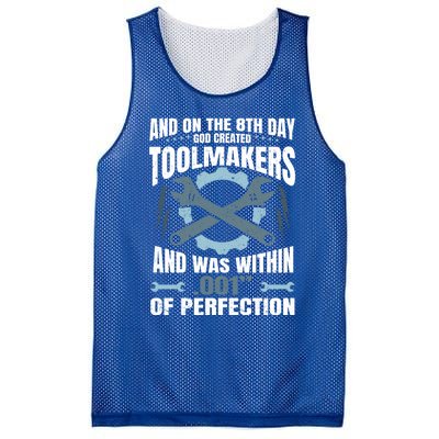 Machining On The 8th Day God Created Toolmaker Machinist Funny Gift Mesh Reversible Basketball Jersey Tank