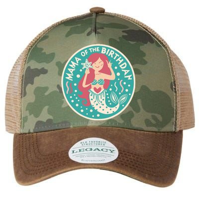 Mama Of The Birthday Mermaid Birthday Party Mermaid Mother Legacy Tie Dye Trucker Hat