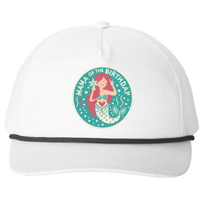 Mama Of The Birthday Mermaid Birthday Party Mermaid Mother Snapback Five-Panel Rope Hat