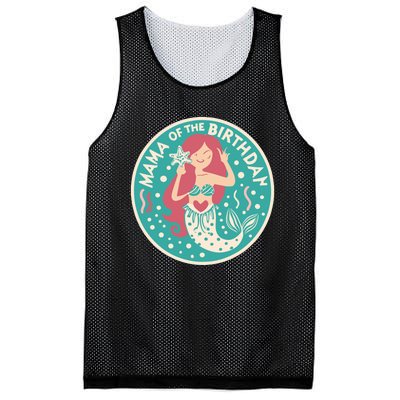 Mama Of The Birthday Mermaid Birthday Party Mermaid Mother Mesh Reversible Basketball Jersey Tank