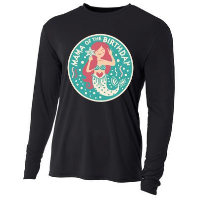 Mama Of The Birthday Mermaid Birthday Party Mermaid Mother Cooling Performance Long Sleeve Crew