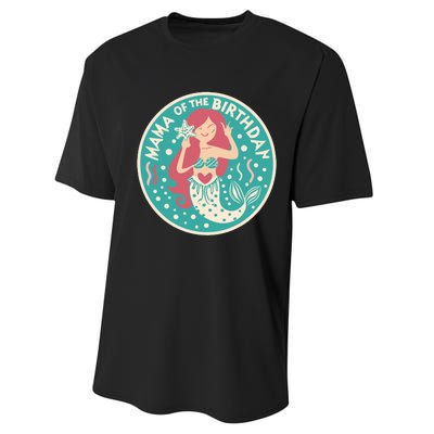 Mama Of The Birthday Mermaid Birthday Party Mermaid Mother Performance Sprint T-Shirt