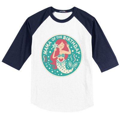 Mama Of The Birthday Mermaid Birthday Party Mermaid Mother Baseball Sleeve Shirt