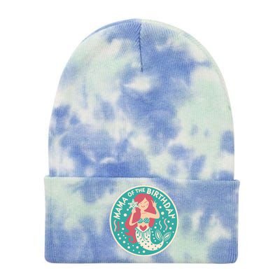 Mama Of The Birthday Mermaid Birthday Party Mermaid Mother Tie Dye 12in Knit Beanie