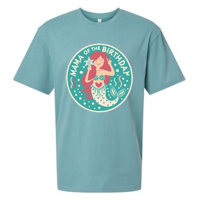 Mama Of The Birthday Mermaid Birthday Party Mermaid Mother Sueded Cloud Jersey T-Shirt