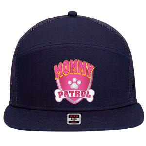 Mommy Of The Birthday Girl Dog Paw Mom Matching 7 Panel Mesh Trucker Snapback Hat