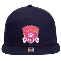 Mommy Of The Birthday Girl Dog Paw Mom Matching 7 Panel Mesh Trucker Snapback Hat