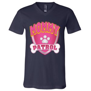 Mommy Of The Birthday Girl Dog Paw Mom Matching V-Neck T-Shirt