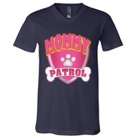 Mommy Of The Birthday Girl Dog Paw Mom Matching V-Neck T-Shirt