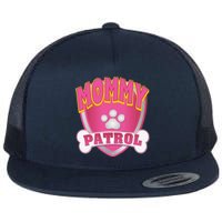 Mommy Of The Birthday Girl Dog Paw Mom Matching Flat Bill Trucker Hat