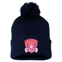 Mommy Of The Birthday Girl Dog Paw Mom Matching Pom Pom 12in Knit Beanie