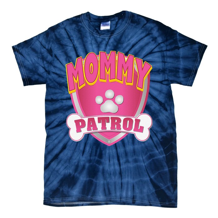 Mommy Of The Birthday Girl Dog Paw Mom Matching Tie-Dye T-Shirt