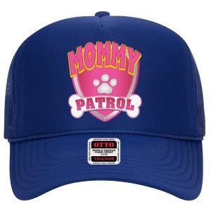 Mommy Of The Birthday Girl Dog Paw Mom Matching High Crown Mesh Back Trucker Hat