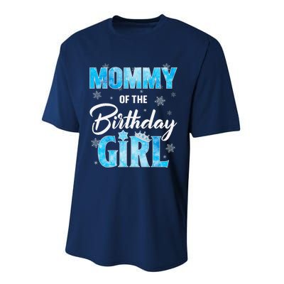 Mommy Of The Birthday Girl Family Snowflakes Winter Party Performance Sprint T-Shirt