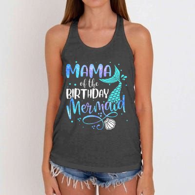 Mama Of The Birthday Mermaid Family Matching Party Squad Women's Knotted Racerback Tank