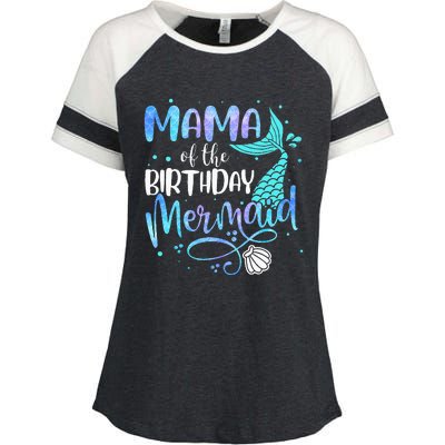 Mama Of The Birthday Mermaid Family Matching Party Squad Enza Ladies Jersey Colorblock Tee