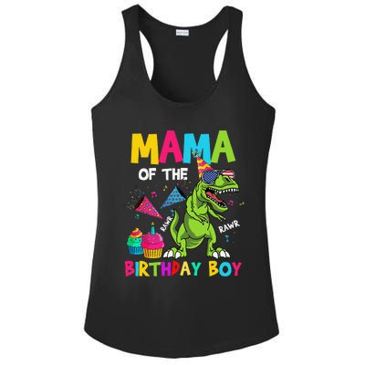 Mama Of The Birthday Bboy TRex Dinosaur Birthday Ladies PosiCharge Competitor Racerback Tank