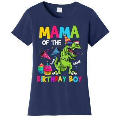 Mama Of The Birthday Bboy TRex Dinosaur Birthday Women's T-Shirt