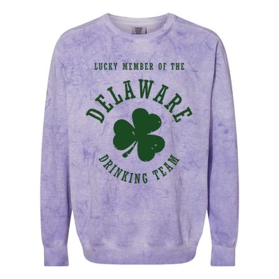 Member Of The Delaware Drinking Team St Patricks Day Colorblast Crewneck Sweatshirt