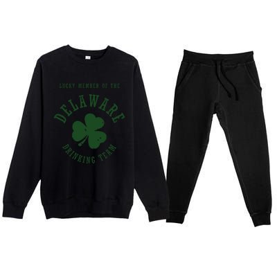 Member Of The Delaware Drinking Team St Patricks Day Premium Crewneck Sweatsuit Set