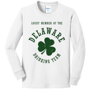 Member Of The Delaware Drinking Team St Patricks Day Kids Long Sleeve Shirt