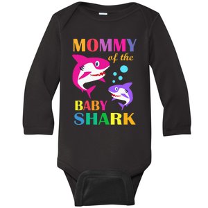 Mommy Of The Baby Birthday Shark Mommy Shark Mother's Day Baby Long Sleeve Bodysuit