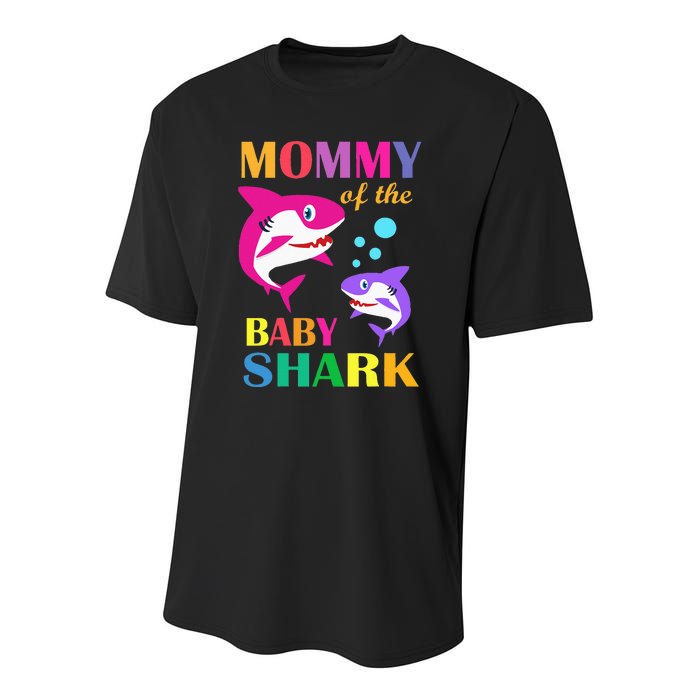 Mommy Of The Baby Birthday Shark Mommy Shark Mother's Day Youth Performance Sprint T-Shirt