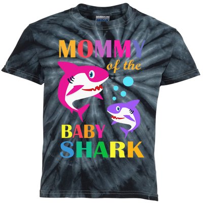 Mommy Of The Baby Birthday Shark Mommy Shark Mother's Day Kids Tie-Dye T-Shirt