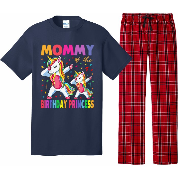 Mommy Of The Birthday Princess Girl Dabbing Unicorn Mom Pajama Set