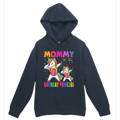 Mommy Of The Birthday Princess Girl Dabbing Unicorn Mom Urban Pullover Hoodie