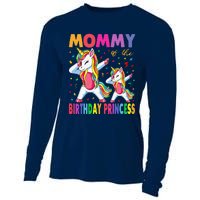 Mommy Of The Birthday Princess Girl Dabbing Unicorn Mom Cooling Performance Long Sleeve Crew