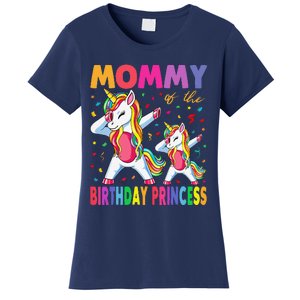 Mommy Of The Birthday Princess Girl Dabbing Unicorn Mom Women's T-Shirt