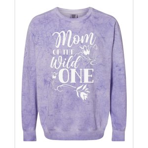 Mom Of The Wild One Mama Mother Mommy Sayings Mother's Day Colorblast Crewneck Sweatshirt