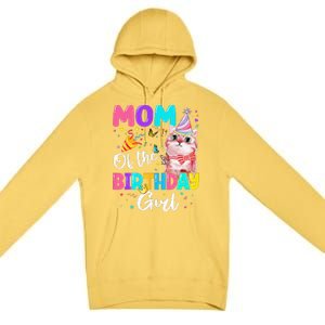 Mom Of The Birthday Cat Kitten Theme Family Bday Premium Pullover Hoodie