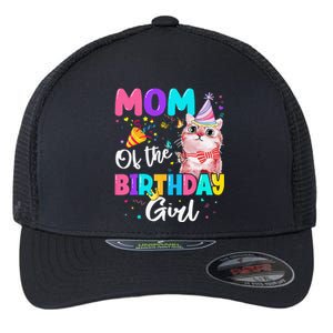 Mom Of The Birthday Cat Kitten Theme Family Bday Flexfit Unipanel Trucker Cap