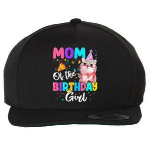 Mom Of The Birthday Cat Kitten Theme Family Bday Wool Snapback Cap