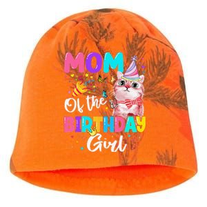 Mom Of The Birthday Cat Kitten Theme Family Bday Kati - Camo Knit Beanie