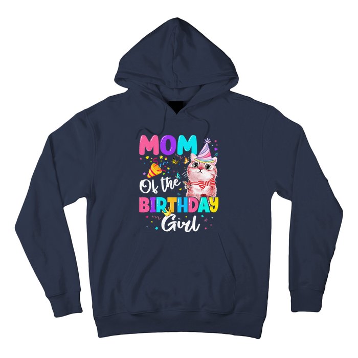 Mom Of The Birthday Cat Kitten Theme Family Bday Hoodie