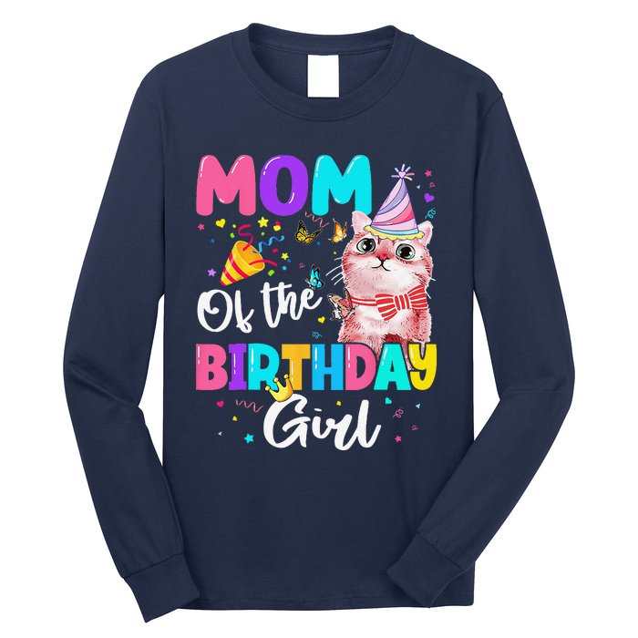 Mom Of The Birthday Cat Kitten Theme Family Bday Long Sleeve Shirt