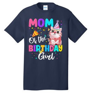 Mom Of The Birthday Cat Kitten Theme Family Bday Tall T-Shirt