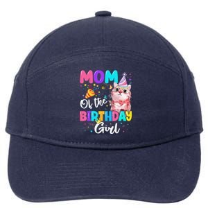 Mom Of The Birthday Cat Kitten Theme Family Bday 7-Panel Snapback Hat