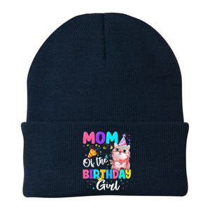 Mom Of The Birthday Cat Kitten Theme Family Bday Knit Cap Winter Beanie