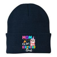 Mom Of The Birthday Cat Kitten Theme Family Bday Knit Cap Winter Beanie