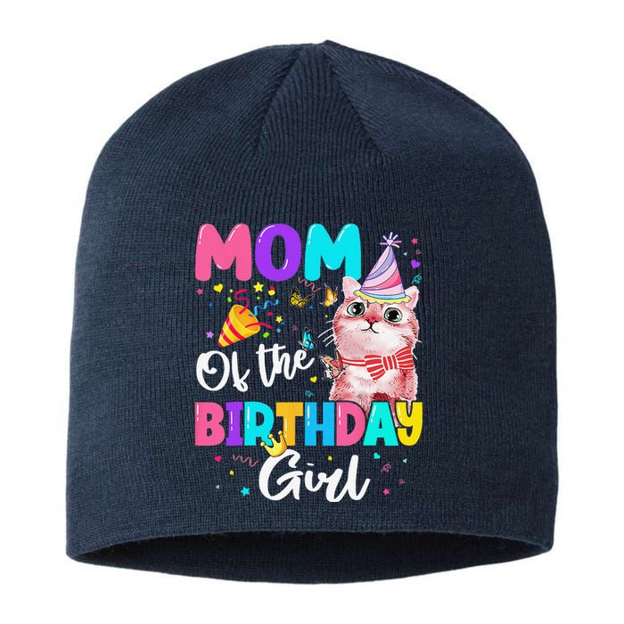 Mom Of The Birthday Cat Kitten Theme Family Bday Sustainable Beanie