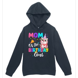 Mom Of The Birthday Cat Kitten Theme Family Bday Urban Pullover Hoodie